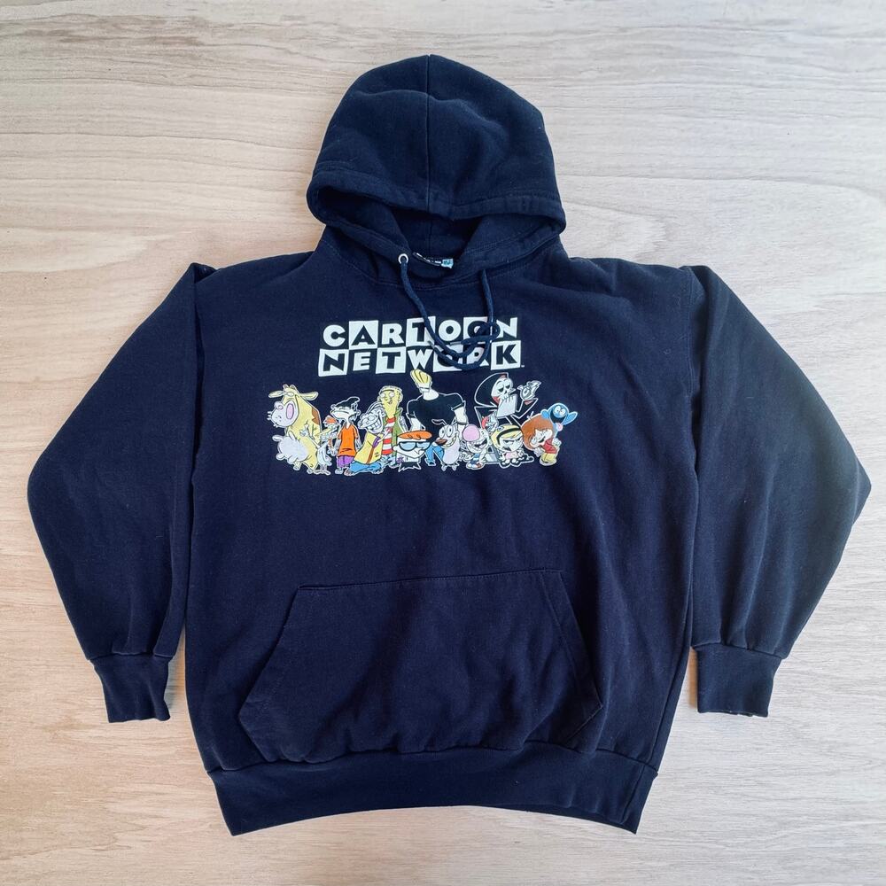 Vintage Y2k Cartoon Network Cast Ed Billy Fosters XL Black Hoodie Sweatshirt